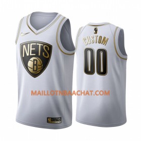 Maillot NBA Brooklyn Nets Personnalisable Nike 2019-20 Blanc Golden Edition Swingman - Homme